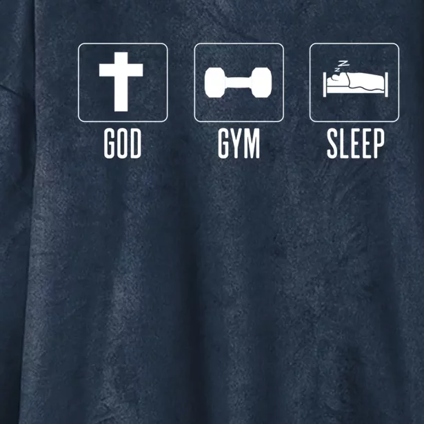 Christian Gym And Jesus Gym For God Gym Sleep Funny Gift Hooded Wearable Blanket