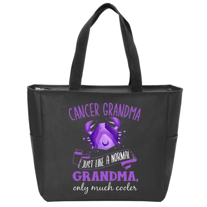 Cancer Grandma Astrology Horoscope Granny Zodiac Sign Zip Tote Bag