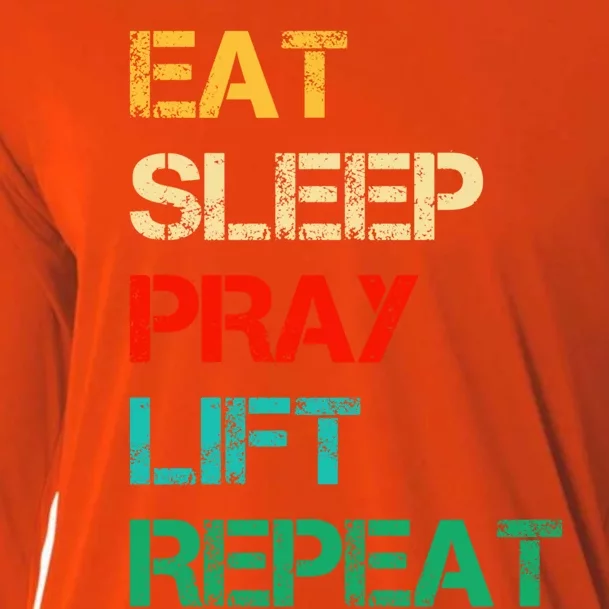 Christian Gym And Jesus Gym For Eat Sleep Pray Repeat Gift Cooling Performance Long Sleeve Crew