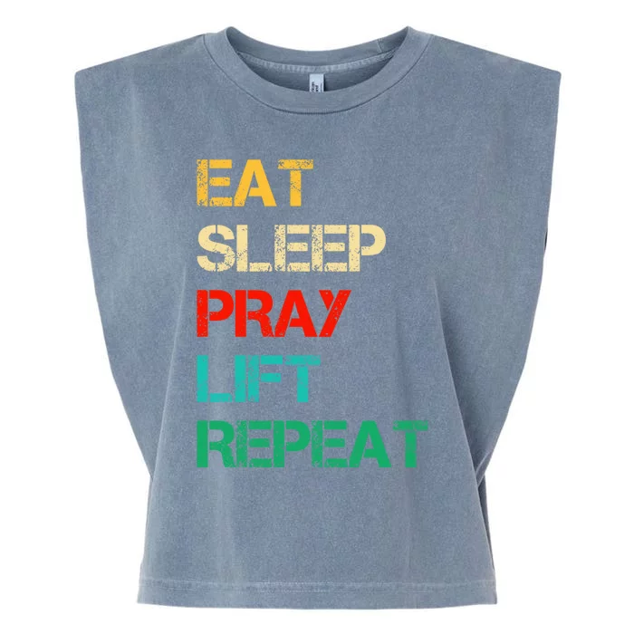 Christian Gym And Jesus Gym For Eat Sleep Pray Repeat Gift Garment-Dyed Women's Muscle Tee