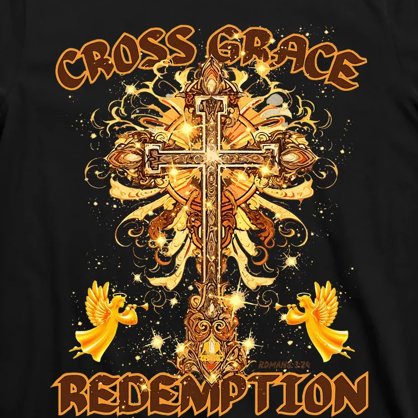 CROSS GRACE AND REDEMPTION Christian Design T-Shirt