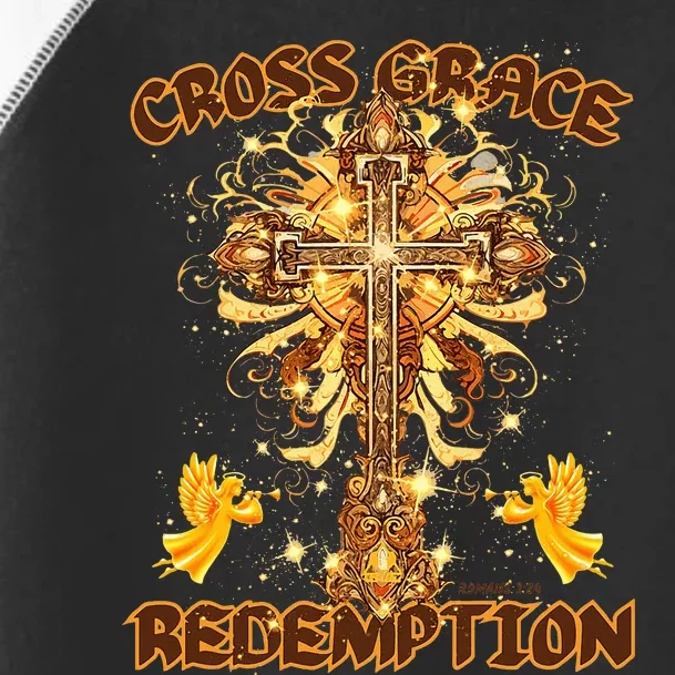 CROSS GRACE AND REDEMPTION Christian Design Toddler Fine Jersey T-Shirt