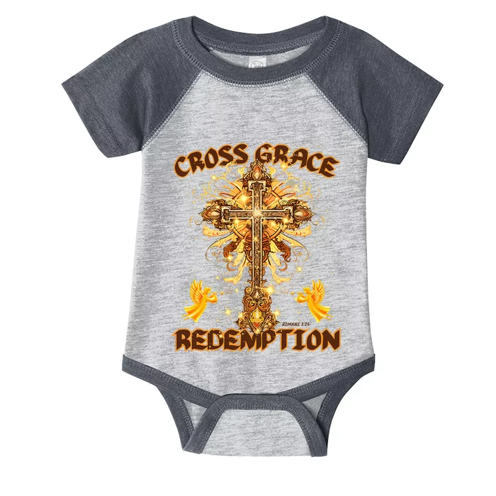 CROSS GRACE AND REDEMPTION Christian Design Infant Baby Jersey Bodysuit