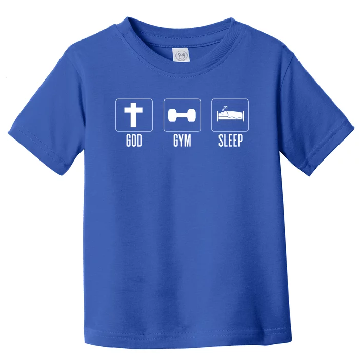 Christian Gym And Jesus Gym For God Gym Sleep Funny Gift Toddler T-Shirt