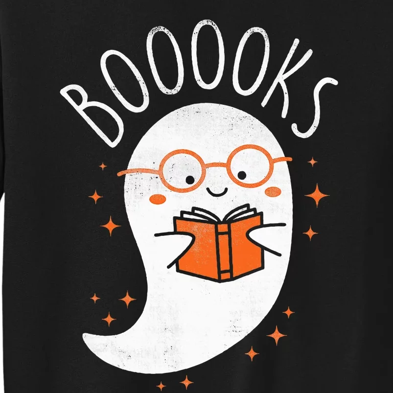 Cute Ghost Book Reading Halloween Teacher Top Tall Sweatshirt