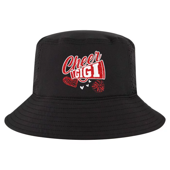 Cheer Gigi Biggest Fan Leopard Print And Pom Pom Cool Comfort Performance Bucket Hat