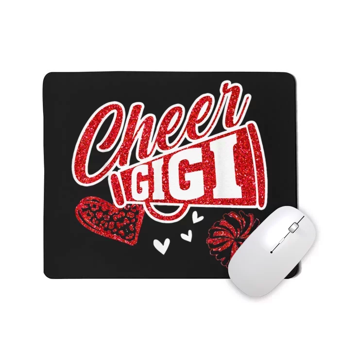 Cheer Gigi Biggest Fan Leopard Print And Pom Pom Mousepad