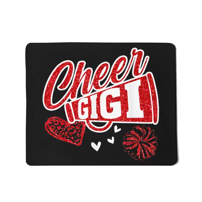 Cheer Gigi Biggest Fan Leopard Print And Pom Pom Mousepad