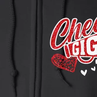 Cheer Gigi Biggest Fan Leopard Print And Pom Pom Full Zip Hoodie