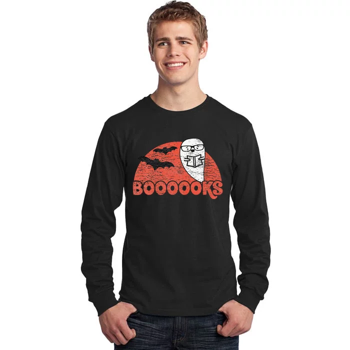 Cute Ghost Boooooks School Librarian or Teacher Halloween Tall Long Sleeve T-Shirt