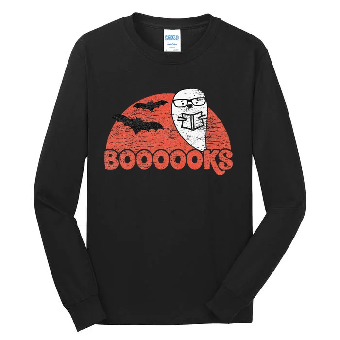 Cute Ghost Boooooks School Librarian or Teacher Halloween Tall Long Sleeve T-Shirt