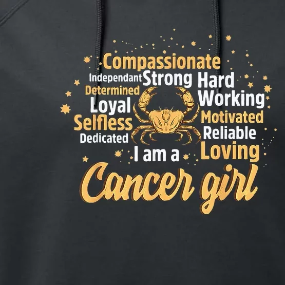 Cancer Girl Birthday Astrology Zodiac Sign Women Cancer Performance Fleece Hoodie