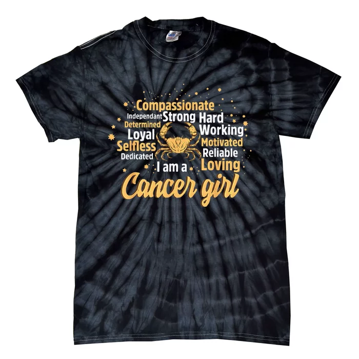 Cancer Girl Birthday Astrology Zodiac Sign Women Cancer Tie-Dye T-Shirt