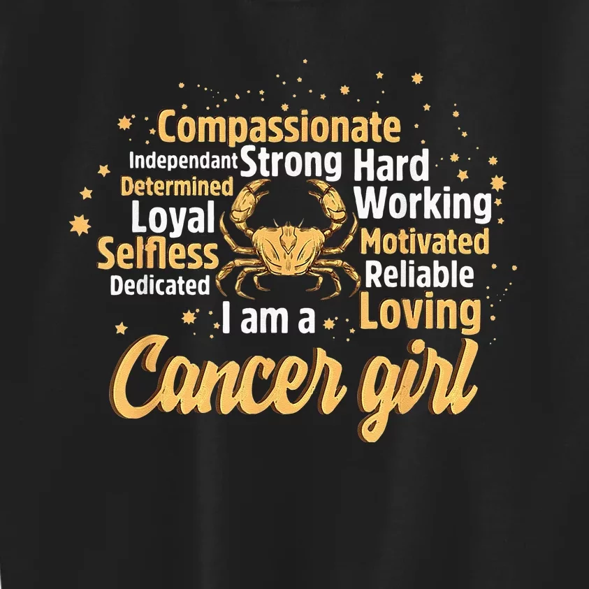 Cancer Girl Birthday Astrology Zodiac Sign Women Cancer Kids Sweatshirt