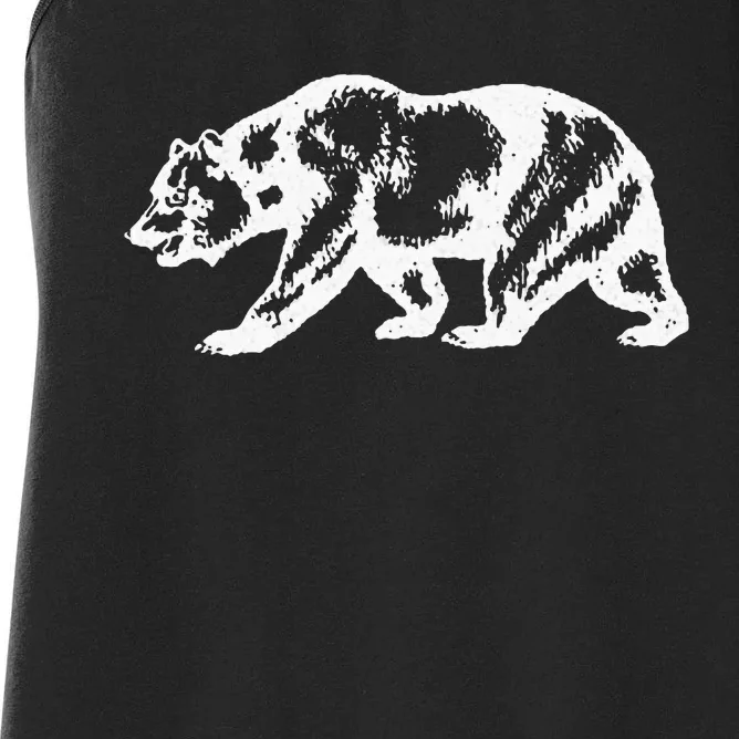 California Grizzly Bear State Flag Cali Republic Women's Racerback Tank