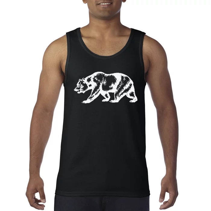 California Grizzly Bear State Flag Cali Republic Tank Top