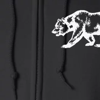 California Grizzly Bear State Flag Cali Republic Full Zip Hoodie