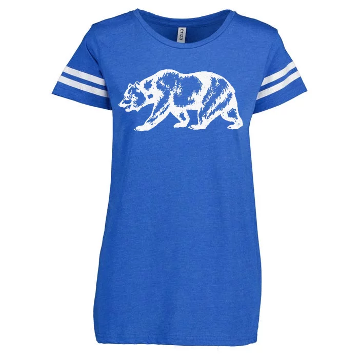 California Grizzly Bear State Flag Cali Republic Enza Ladies Jersey Football T-Shirt