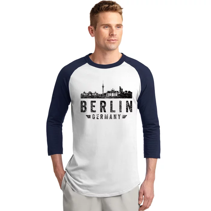 Capital Germany Berlin Souvenir Top Berlin Skyline Berlin Baseball Sleeve Shirt