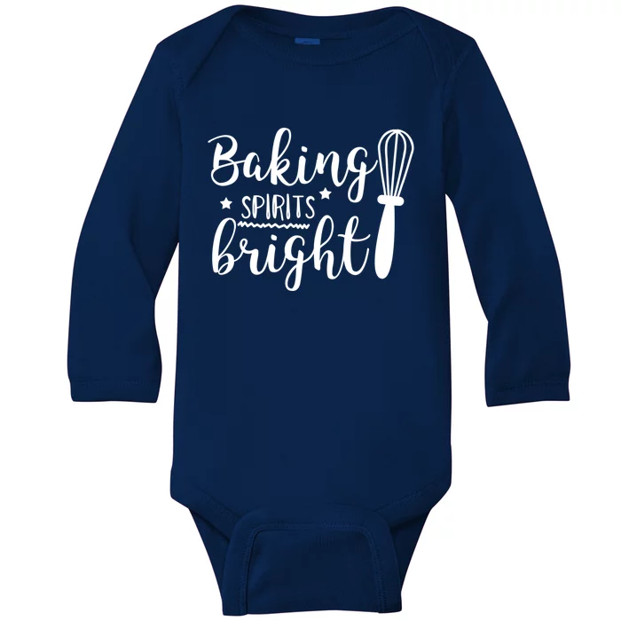 Christmas Gift Baking Spirits Bright Cute Christmas Gift Baby Long Sleeve Bodysuit