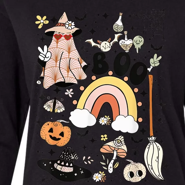 Cute Ghost Boo Halloween, Ghost Spooky Season, Halloween Tee Womens Cotton Relaxed Long Sleeve T-Shirt