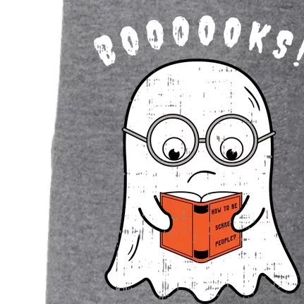 Cartoon Ghost Boo Reading Books Costume Easy Halloween Funny Gift Cool Gift Doggie 3-End Fleece Hoodie