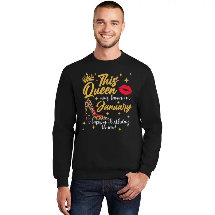 Capricorn Girls Black Queen Best January Birthday Gift Sweatshirt