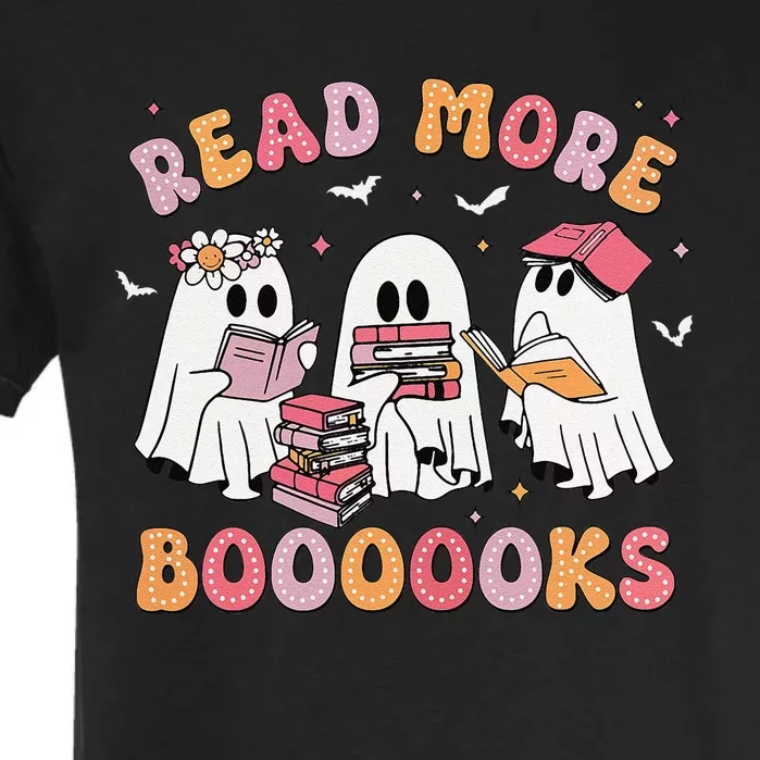 Cute Ghost Book Read More Books Funny Teachers Halloween Gift Garment-Dyed Heavyweight T-Shirt