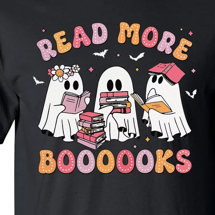 Cute Ghost Book Read More Books Funny Teachers Halloween Gift Tall T-Shirt