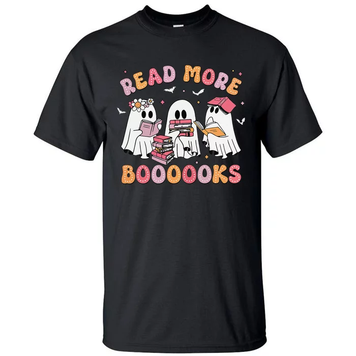 Cute Ghost Book Read More Books Funny Teachers Halloween Gift Tall T-Shirt