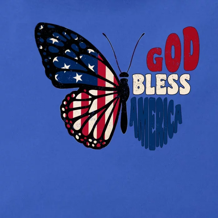 Christians God Bless America Butterfly 4th Of July Patriotic Gift Zip Tote Bag