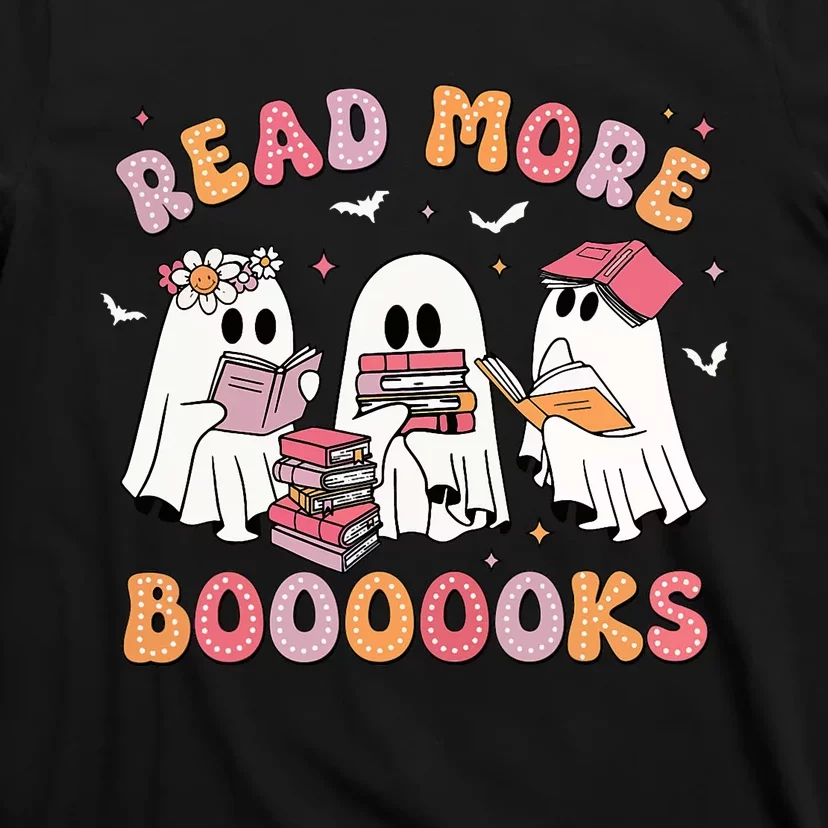 Cute Ghost Book Read More Books Funny Teachers Halloween T-Shirt