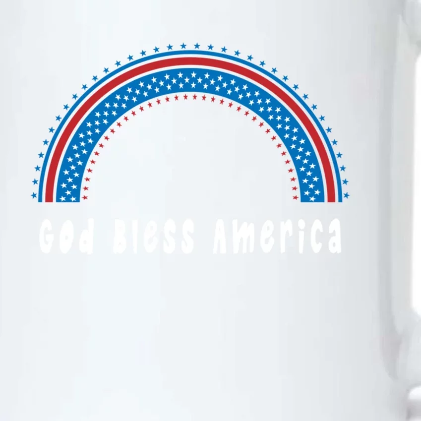 Cute God Bless America Patriotic Red White Blue Rainbow Gift Black Color Changing Mug