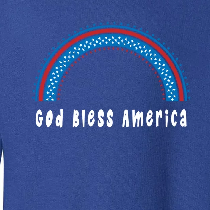 Cute God Bless America Patriotic Red White Blue Rainbow Gift Toddler Sweatshirt