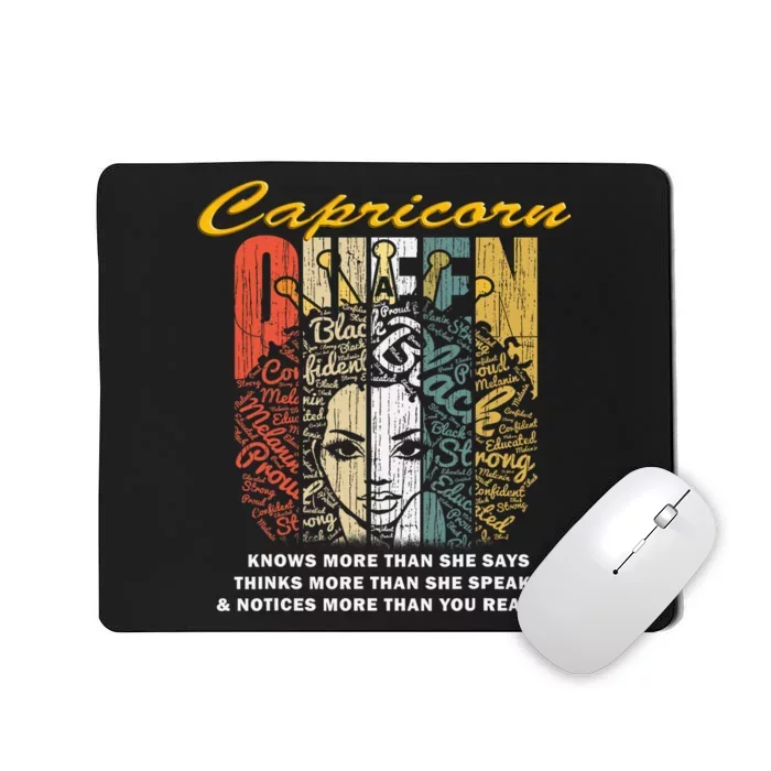 Capricorn Girls Black Queen Best January Birthday Gift Mousepad