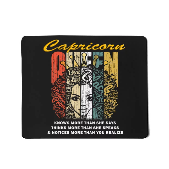 Capricorn Girls Black Queen Best January Birthday Gift Mousepad