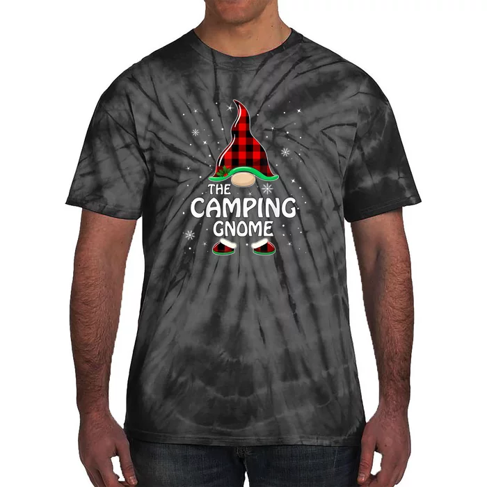 Camping Gnome Buffalo Plaid Matching Family Christmas Gift Tie-Dye T-Shirt