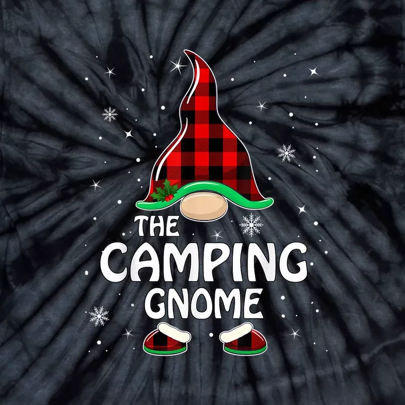 Camping Gnome Buffalo Plaid Matching Family Christmas Gift Tie-Dye T-Shirt