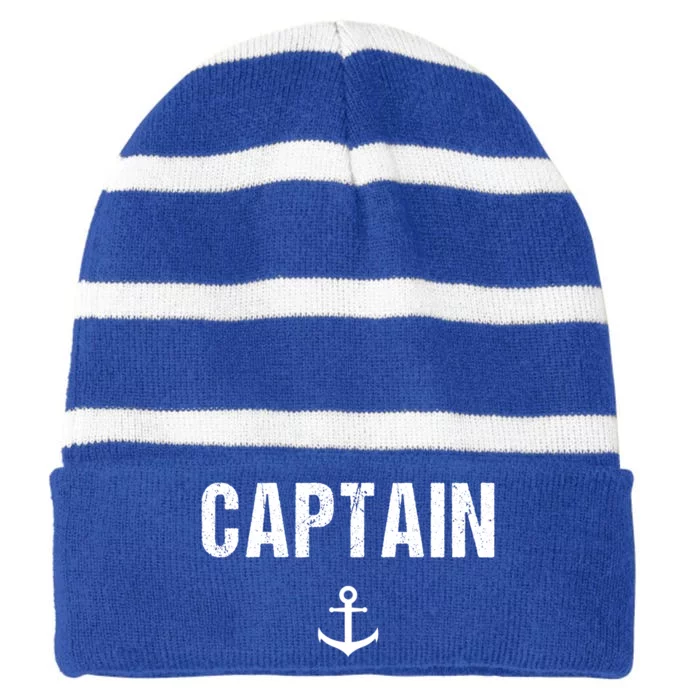 Captain Gift Boat Owner Novelty Gift Striped Beanie with Solid Band