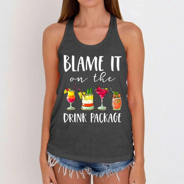 Cruise Gifts Blame It On The Drink Package Women's Knotted Racerback Tank