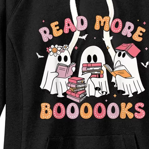 Cute Ghost Book Read More Books Funny Teachers Halloween Women's Fleece Hoodie