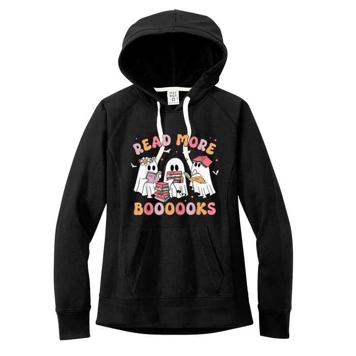 Cute Ghost Book Read More Books Funny Teachers Halloween Women's Fleece Hoodie