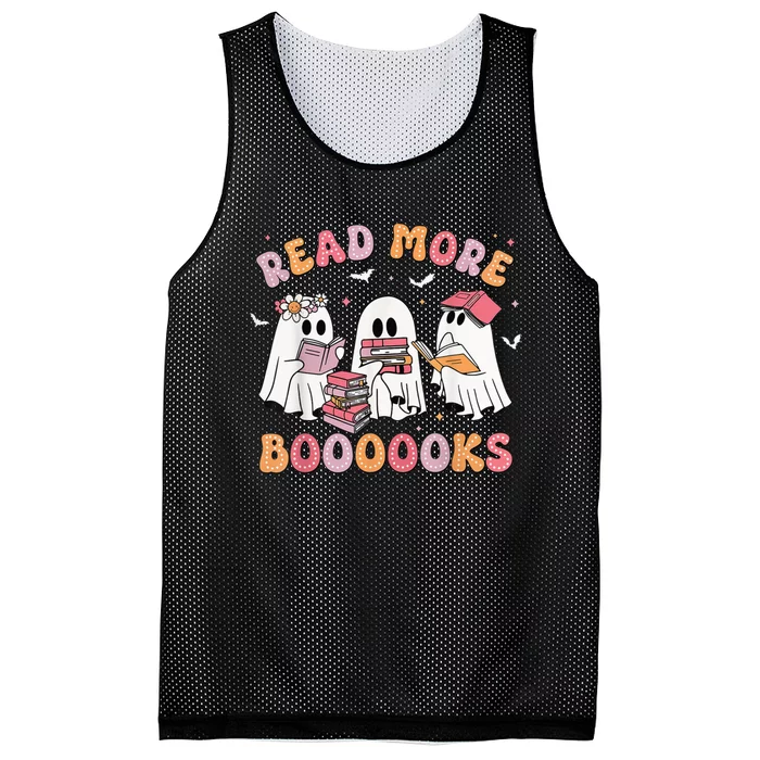 Cute Ghost Book Read More Books Funny Teachers Halloween Mesh Reversible Basketball Jersey Tank