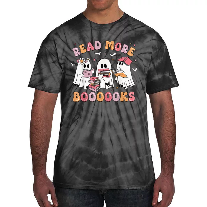 Cute Ghost Book Read More Books Funny Teachers Halloween Tie-Dye T-Shirt