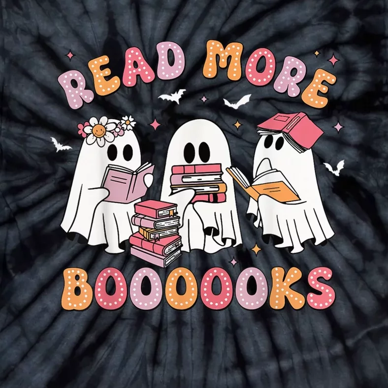 Cute Ghost Book Read More Books Funny Teachers Halloween Tie-Dye T-Shirt