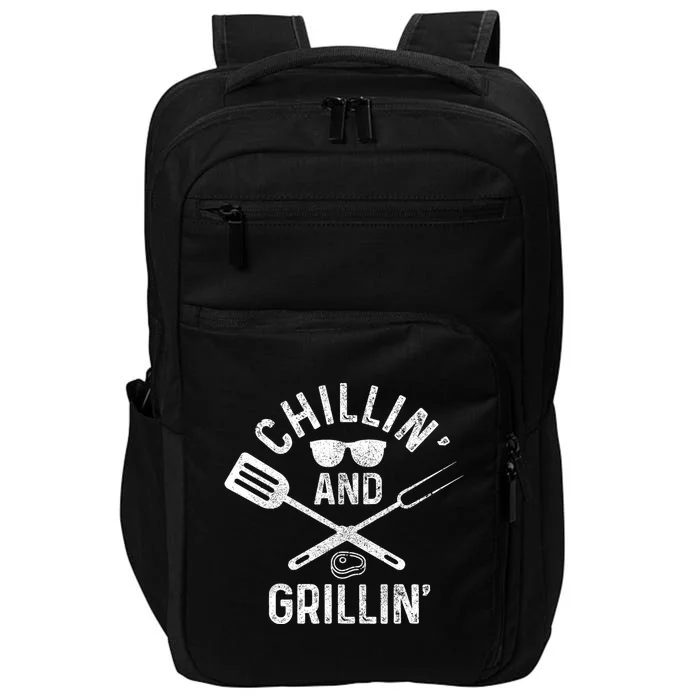 Chilling & Grilling BBQ Grill Chef Funny Barbecue Impact Tech Backpack