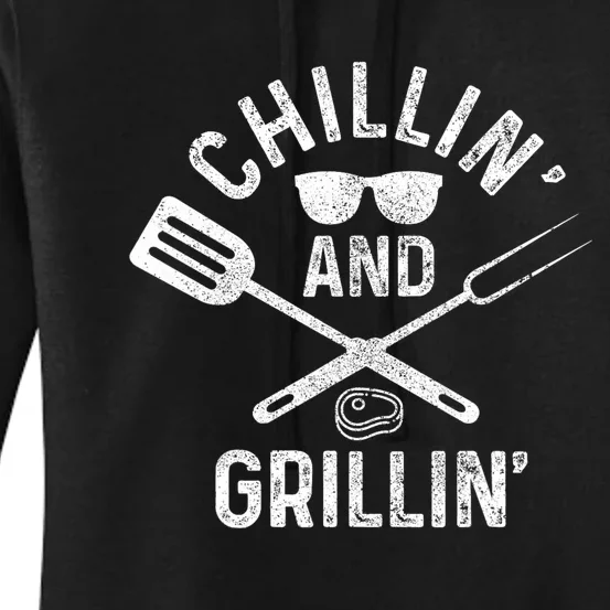 Chilling & Grilling BBQ Grill Chef Funny Barbecue Women's Pullover Hoodie