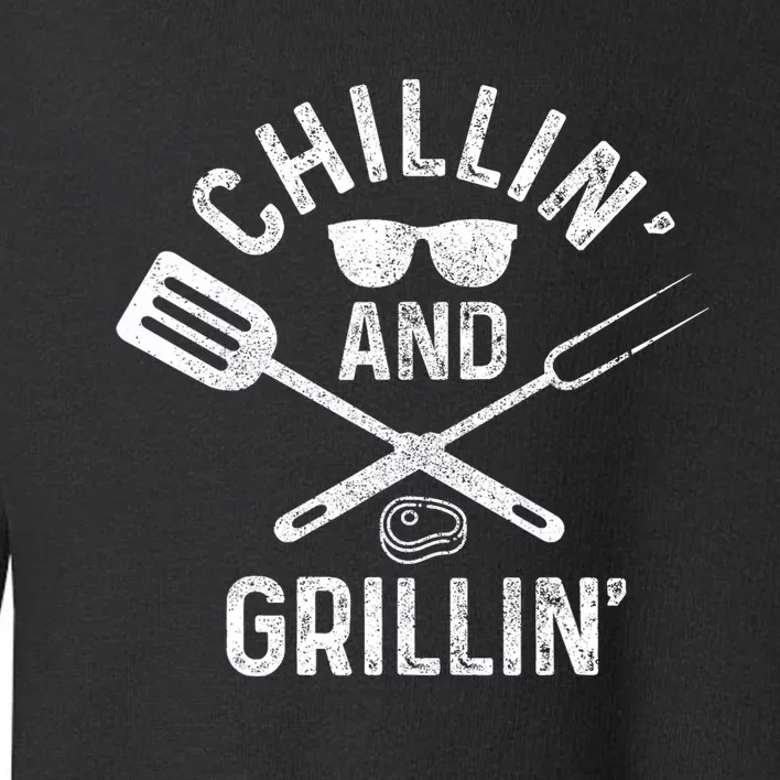 Chilling & Grilling BBQ Grill Chef Funny Barbecue Toddler Sweatshirt