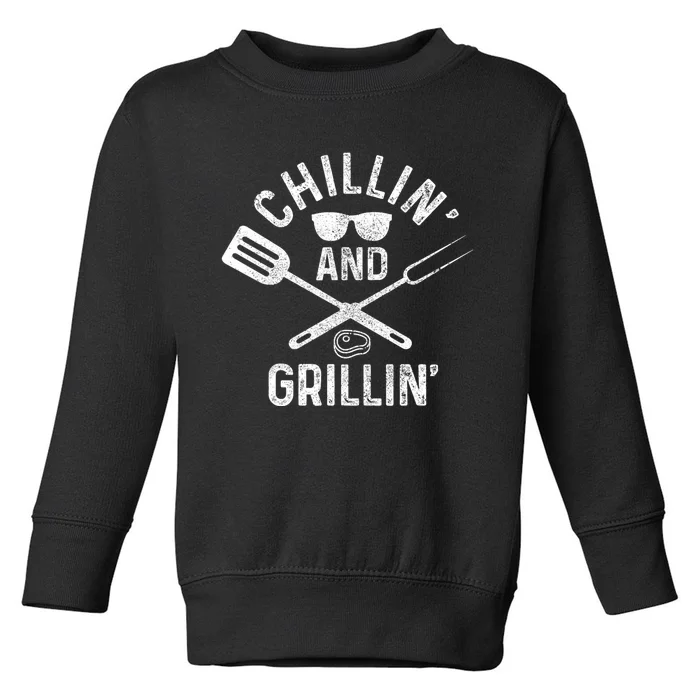 Chilling & Grilling BBQ Grill Chef Funny Barbecue Toddler Sweatshirt