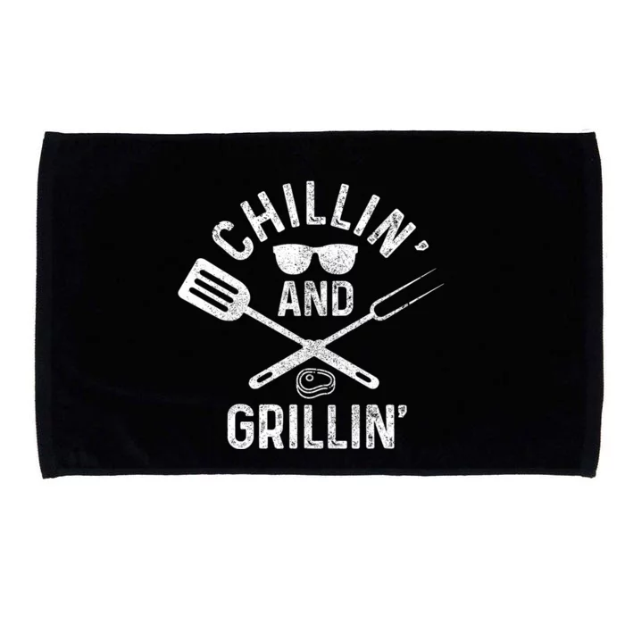 Chilling & Grilling BBQ Grill Chef Funny Barbecue Microfiber Hand Towel